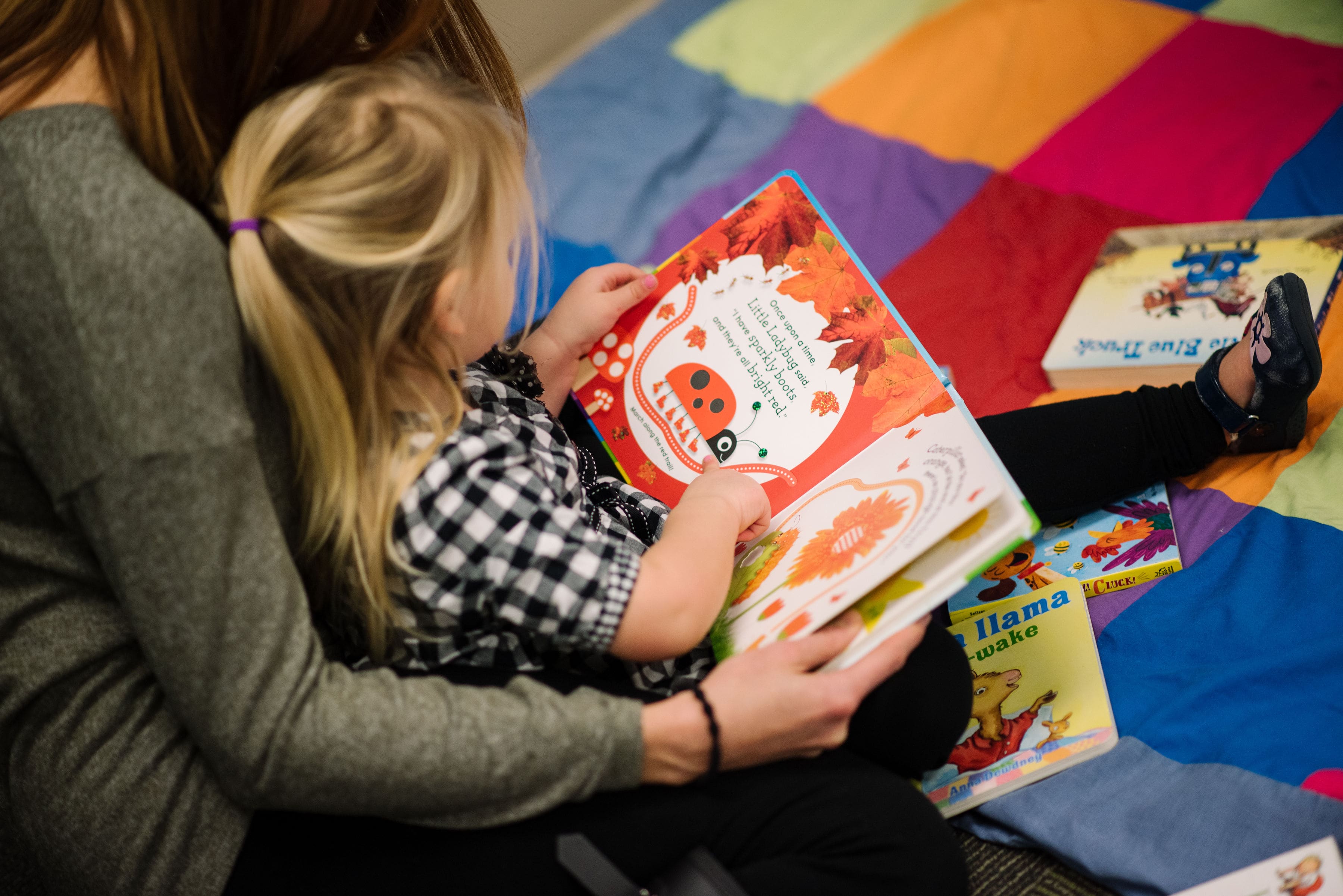 Mom and child reading
