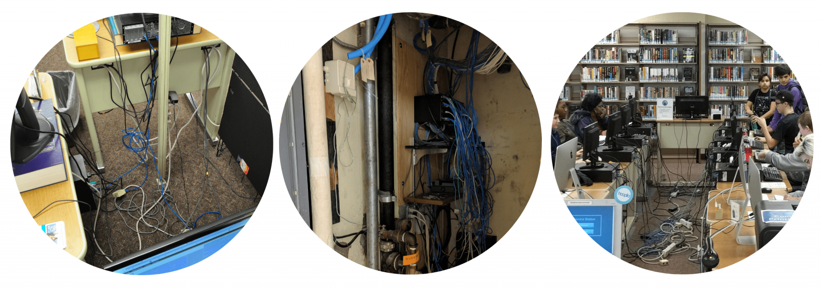 Outdated computer support and cabling